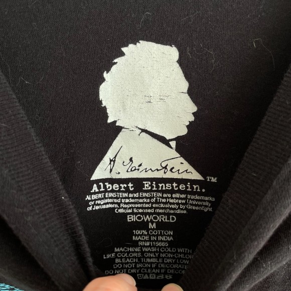 Bioworld Albert Einstein Black Multicolor Mens Casual Tee, M - Picture 3 of 4